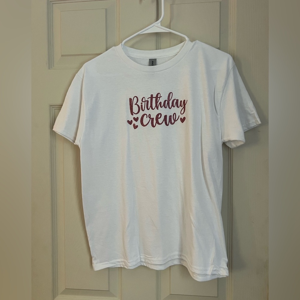 Gildan Birthday Crew Cotton White T-shirt Large